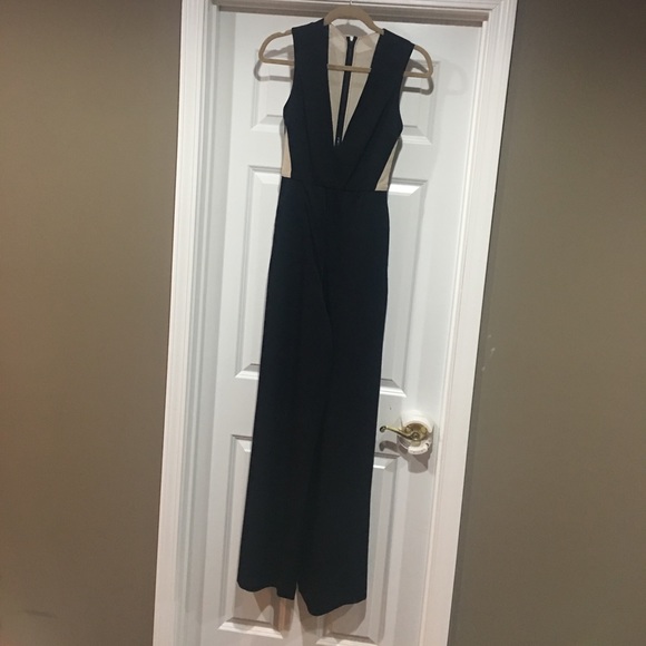 Alice + Olivia Pants - Alice + Olivia Black and Nude Jumpsuit Sz 0
